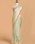 Pista Paithani Pallu Saree in Silk