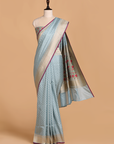 Sky Blue Paithani Pallu Saree in Silk