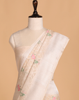 Off White Meenakari Butta Saree in Silk
