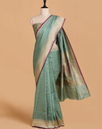 Jade Green Jamdani Silk Saree