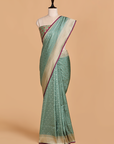 Jade Green Jamdani Silk Saree