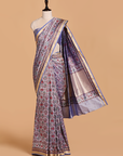 Sky Blue Patola Saree in Silk