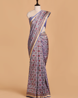 Sky Blue Patola Saree in Silk