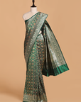 Bottle Green Patola Saree in Silk