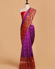 Purple Butti Saree in Silk