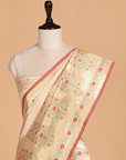 Off White Butti Saree in Silk