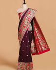 Wine Butti Saree in Silk