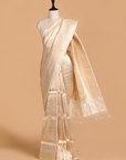 Off White Brocade Silk Saree