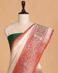 Off White Brocade Saree in Silk