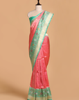 Peach Brocade Saree in Silk