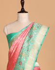 Peach Brocade Saree in Silk