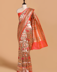 Rust Brocade Silk Saree
