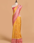 Yellow Butta Saree in Silk