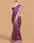Purple Butta Saree in Silk