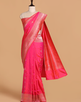 Rani Pink Butta Saree in Silk