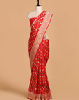 Red Butti Saree in Silk