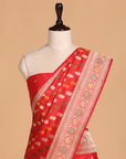 Red Butti Saree in Silk