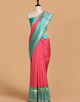 Strawberry Plain Saree in Silk