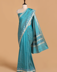 Firozi Plain Silk Saree