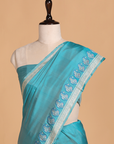 Firozi Blue Plain Saree in Silk