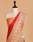 Red Plain Saree in Silk