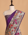 Purple Plain Saree in Silk
