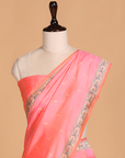 Coral Pink Butti Saree in Silk