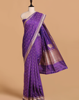 Purple Butti Saree in Silk
