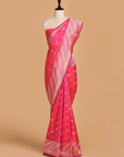 Strawberry Pink Butti Saree in Silk