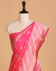 Strawberry Pink Butti Saree in Silk
