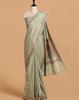 Pista Green Butti Saree in Silk