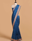 Royal Blue Butti Saree in Silk