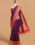 Purple Butti Saree in Silk