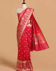 Rani Pink Butti Saree in Silk