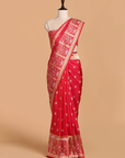 Rani Pink Butti Saree in Silk