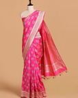 Rani Pink Butta Saree in Silk