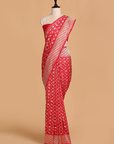 Red Butti Saree in Silk