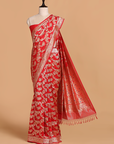 Red Jaal Saree in Silk