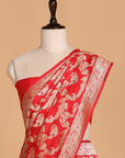 Red Jaal Saree in Silk