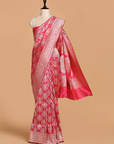 Strawberry Pink Butta Saree in Silk