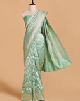 Sea Green Jaal Saree in Silk