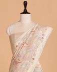 Light Pista Butta Saree in Silk Tissue
