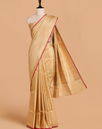 Cream Butta Saree in Silk Tissue