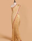 Cream Butta Saree in Silk Tissue