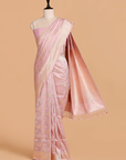 Light Pink Jaal Saree in Silk