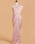 Light Pink Jaal Saree in Silk