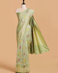 Pista Green Leheriya Saree in Silk