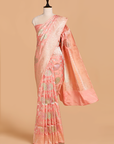 Peach Jaal Saree in Silk