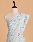 Sky Blue Jaal Saree in Silk