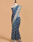 Royal Blue Jaal Saree in Silk